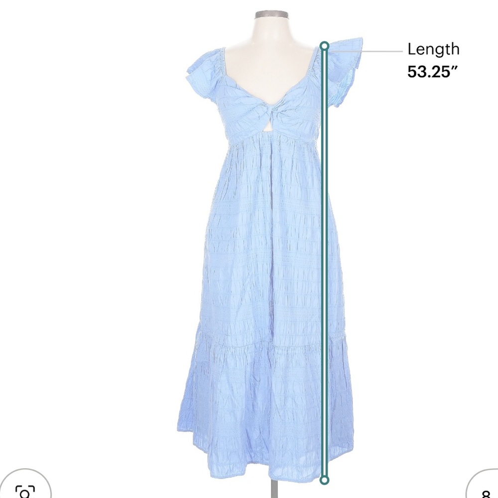 Universal Thread Sky Blue Flutter Sleeve Midi Dre… - image 6